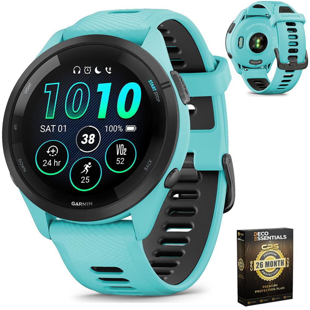 Garmin Forerunner 265　中古Egi Pratama Amazon.com: Garmin 010-02810-02 Forerunner 265 GPS Smartwatch Aqua